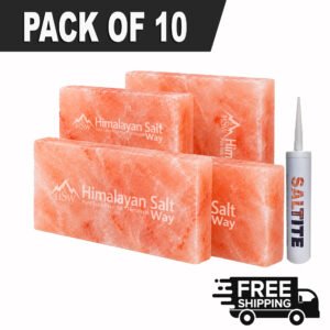 Natural Himalayan Pink Salt Bricks 8x4x2 Pack of 10 for Sauna