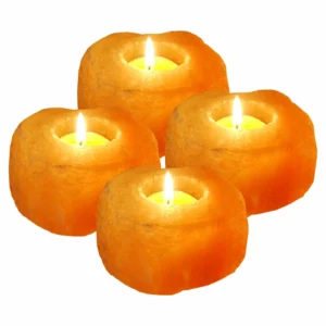 NATURAL PINK HIMALAYAN CRYSTAL ROCK SALT CANDLE HOLDER Salt Tea Light