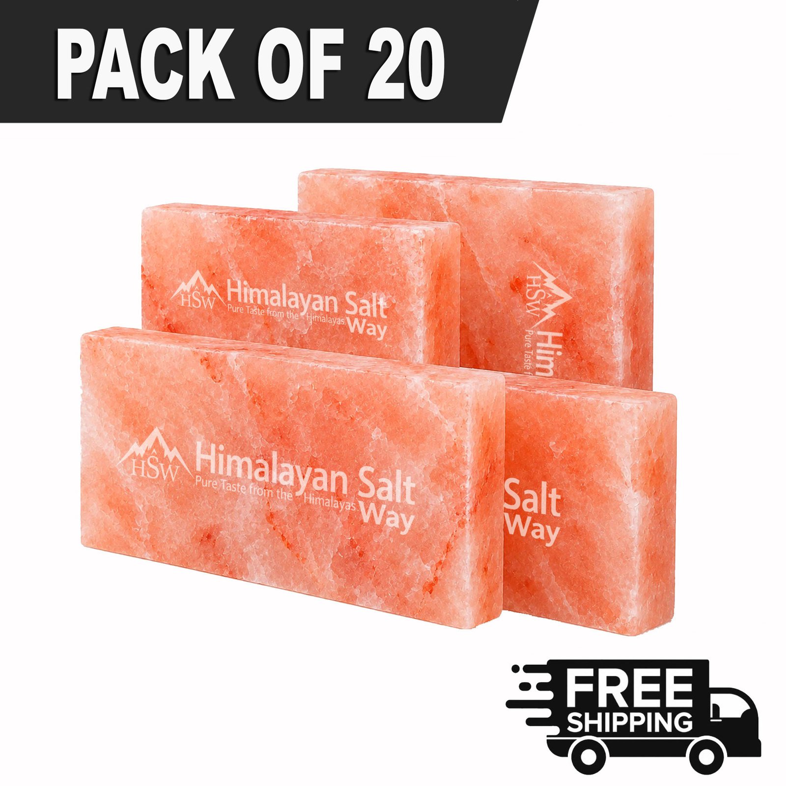 Himalayan Salt Wall Tiles 8x4x2 Pack of 20 for Sauna Therapy