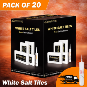 Himalayan White Salt Tiles 8x4x1 Pack of 20 | Salt Adhesive