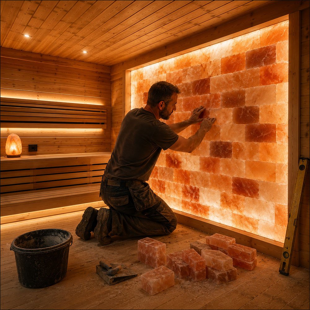 Installing-a-glowing-salt-wall-in-spa