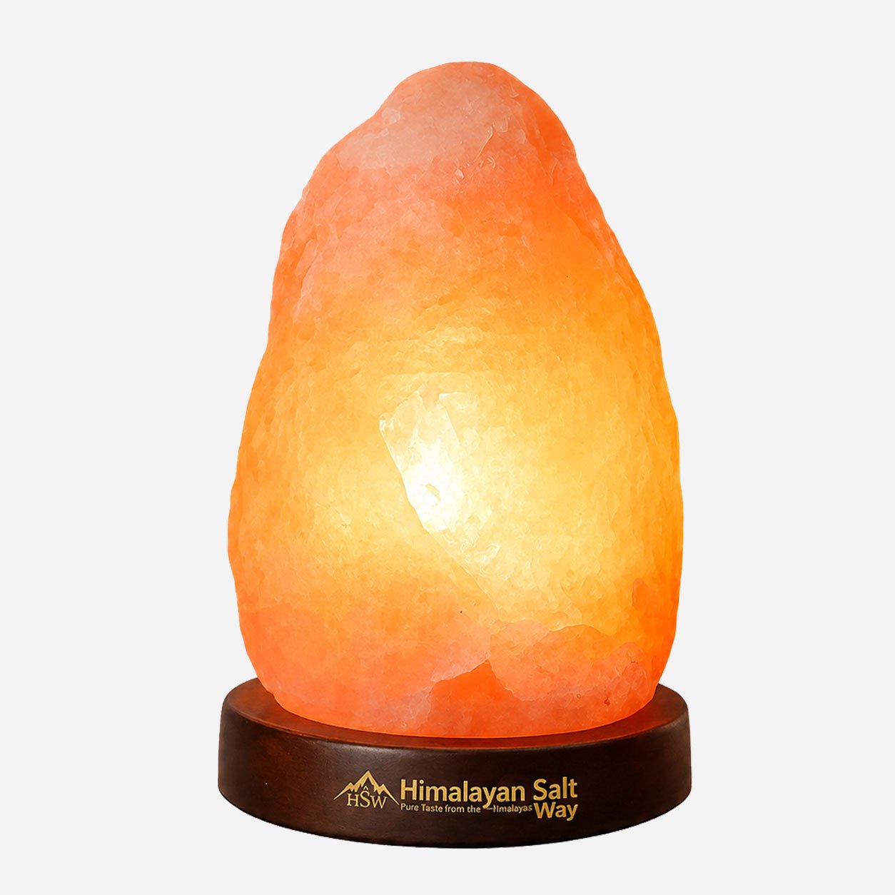 Glowing-Himalayan-salt-lamp-on- display in Room